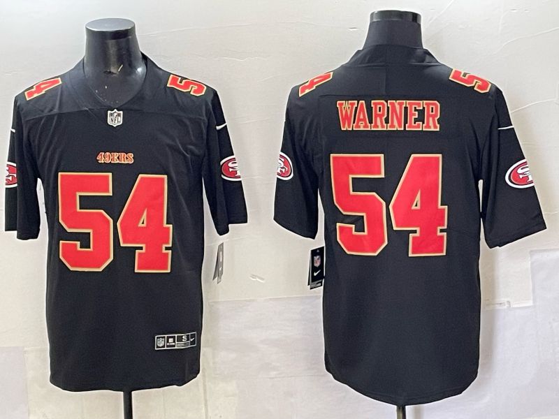 Men San Francisco 49ers #54 Warner Black gold Nike Limited NFL 2025 Jersey style 01->san francisco 49ers->NFL Jersey
